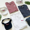 Signature Doxie White Logo V-Neck Tee Shirt (Mauve)