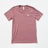 Signature Doxie White Logo V-Neck Tee Shirt (Mauve)