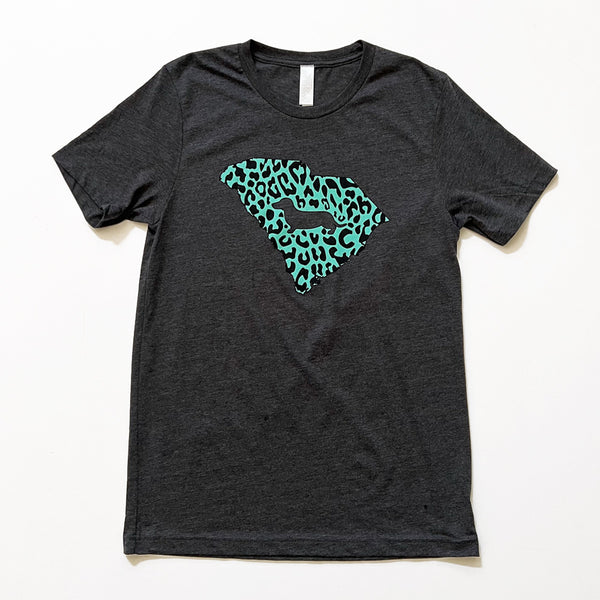 South Carolina State Doxie Leopard Print Tee Shirt
