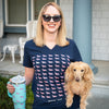 Signature Pink Logo Mural V-Neck Tee