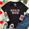 Doxie Mom Zebra Print V-Neck Tee Shirt (Unisex & Ladies' Cuts)