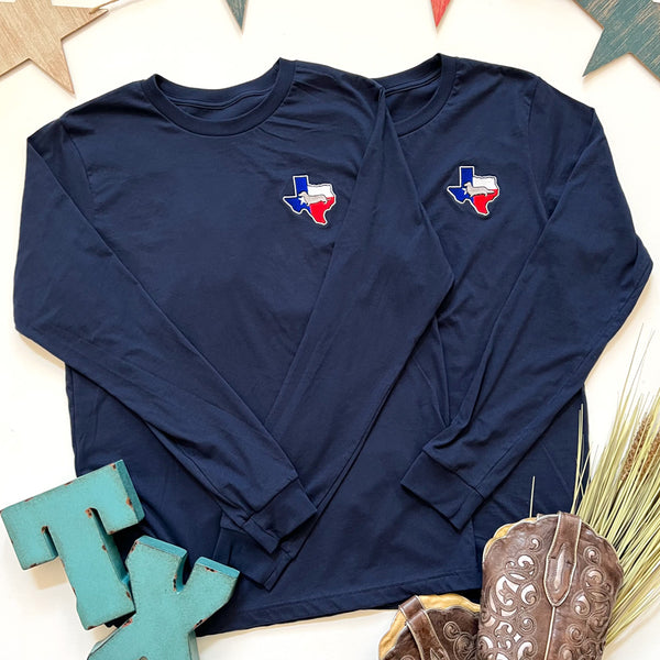 Texas State Doxie Crest Long Sleeve Tee Shirt