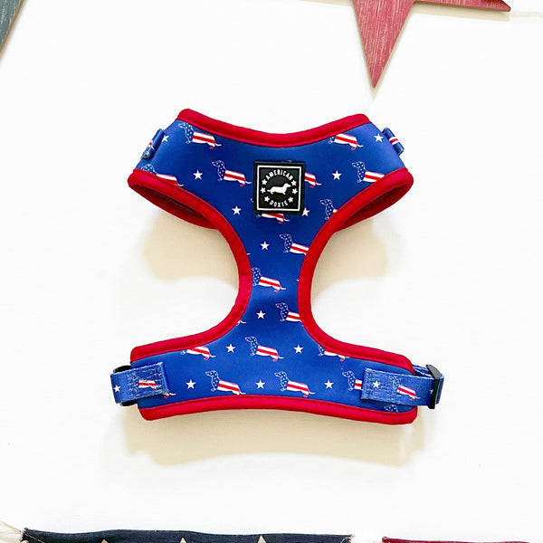 American Doxie Stars and Stripes Adjustable Dog Harness