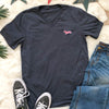 Signature Doxie Pink Logo V-Neck Tee Shirt