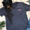 Signature Doxie Pink Logo V-Neck Tee Shirt
