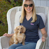 Signature Doxie Pink Logo V-Neck Tee Shirt
