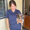 Signature Doxie Pink Logo V-Neck Tee Shirt