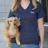Signature Doxie Pink Logo V-Neck Tee Shirt