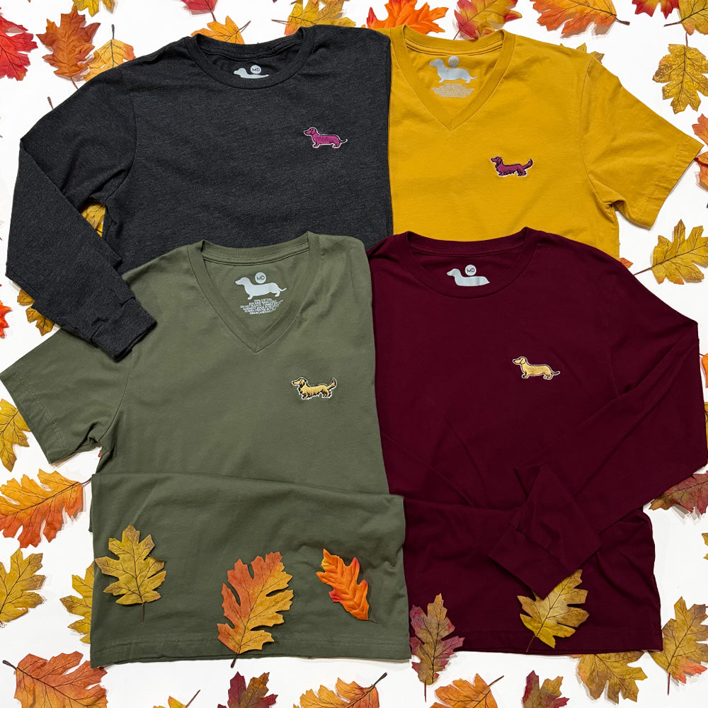 Signature Logo V-Neck Short Sleeve Tee Shirts - Fall Colors (Limited Time)