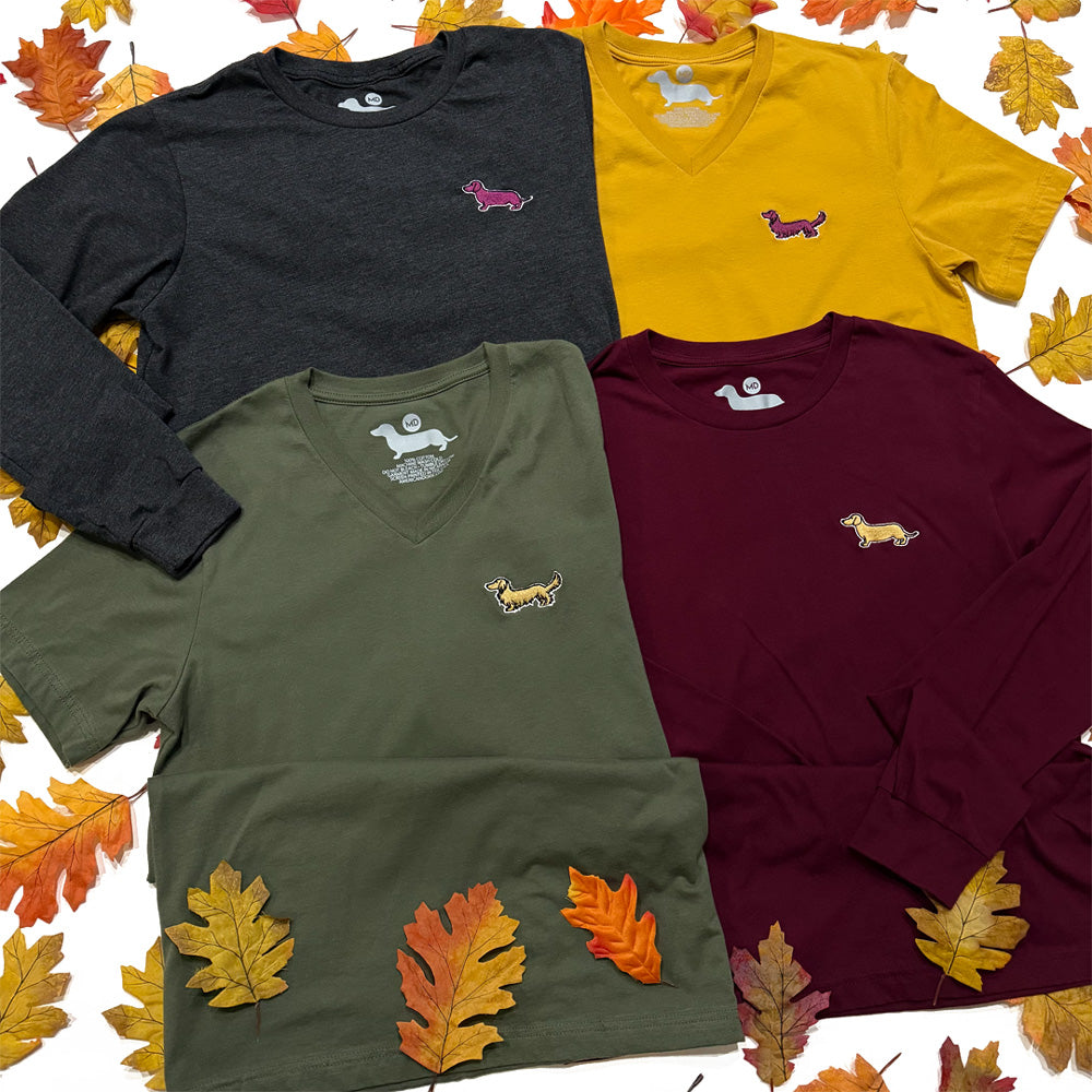 Signature Logo V-Neck Short Sleeve Tee Shirts - Fall Colors (Limited Time)