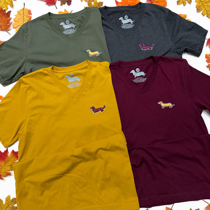 Signature Logo V-Neck Short Sleeve Tee Shirts - Fall Colors (Limited Time)