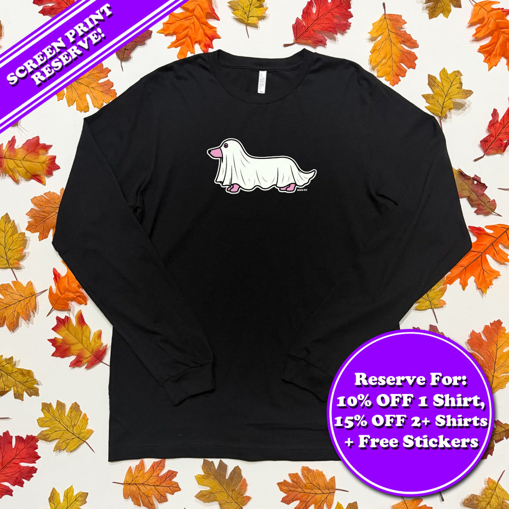 AD Halloweenie 2026 Doxie Boo Glow-in-the-Dark Shirts (Screen Print Reserve)