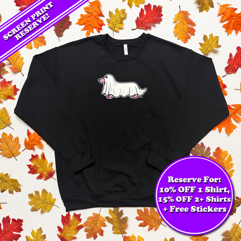AD Halloweenie 2026 Doxie Boo Glow-in-the-Dark Shirts (Screen Print Reserve)