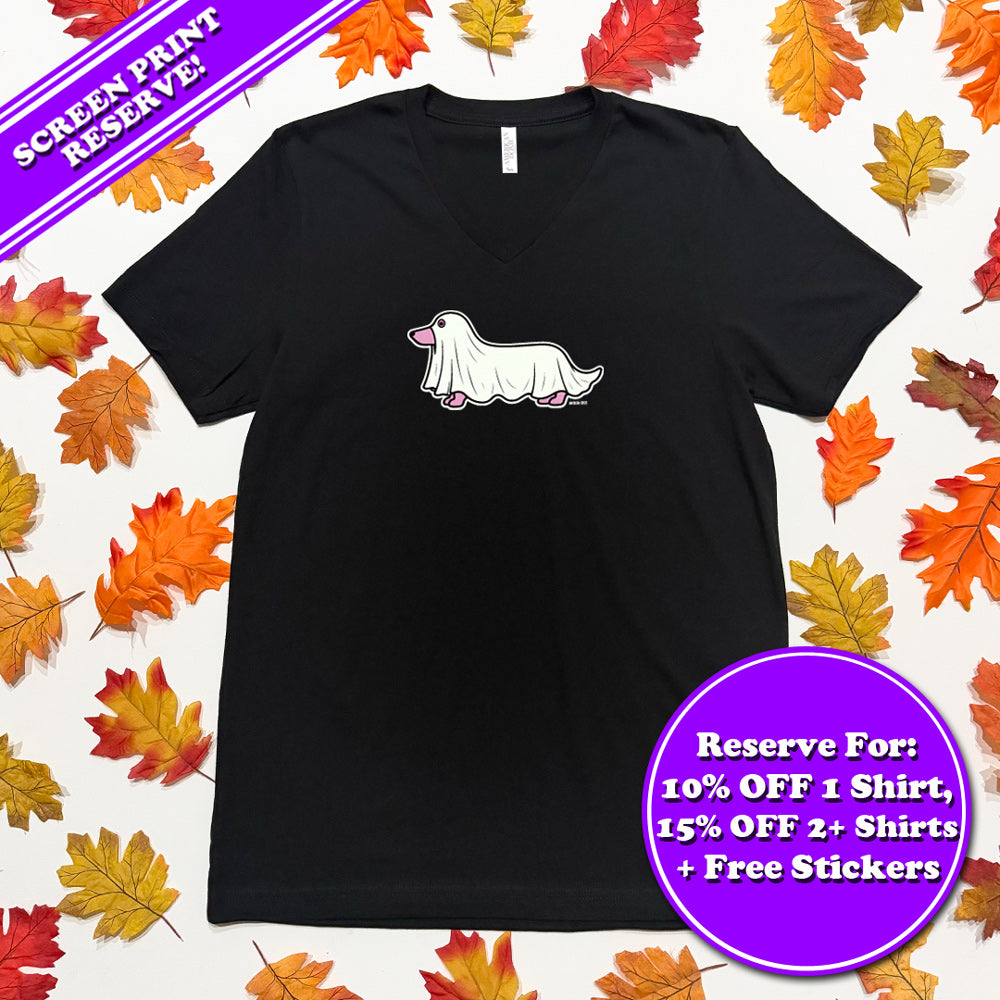AD Halloweenie 2026 Doxie Boo Glow-in-the-Dark Shirts (Screen Print Reserve)