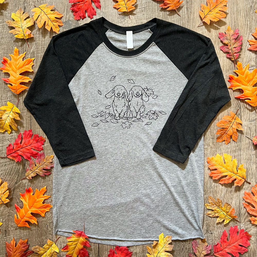 "NEW" AD Falling Leaves 3/4 Sleeve Baseball Shirt