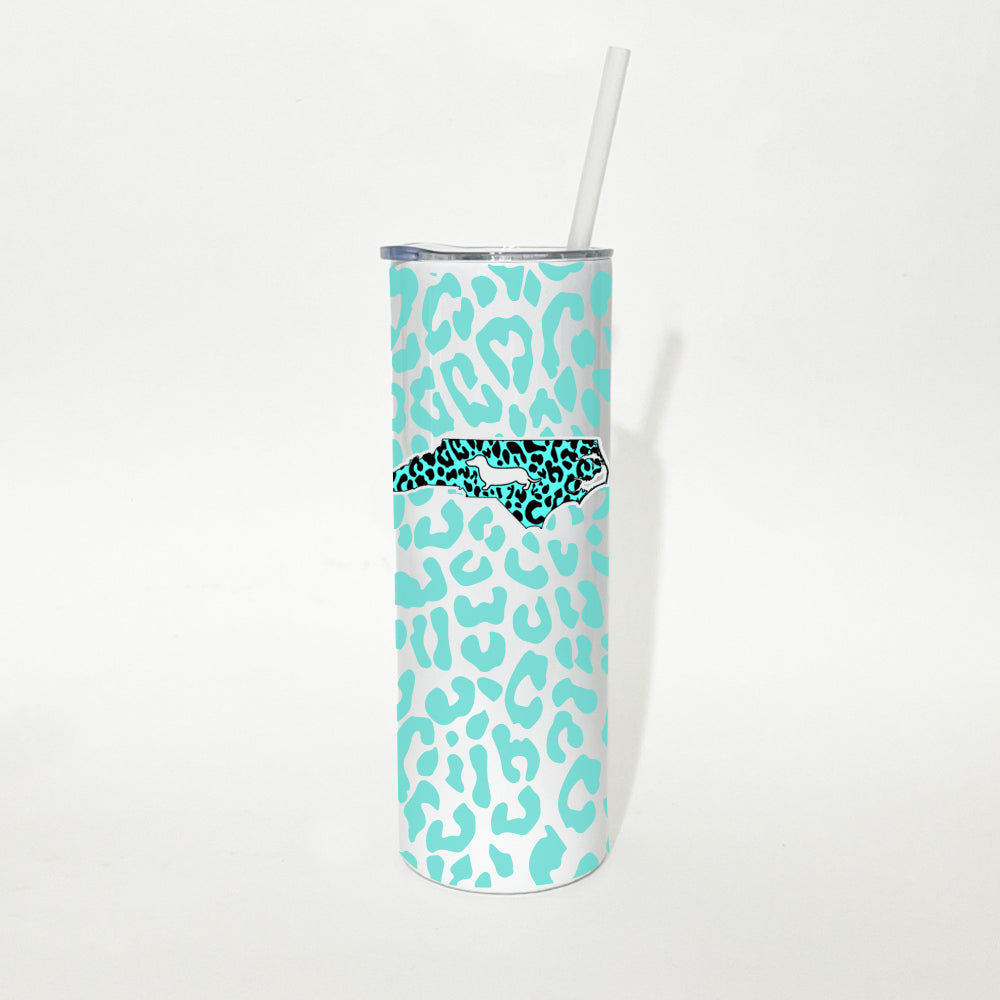 AD North Carolina State Doxie Leopard Print 20oz Skinny Tumbler