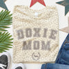 AD Doxie Mom Varsity Short Sleeve Tee Shirt (Natural Leopard Print)