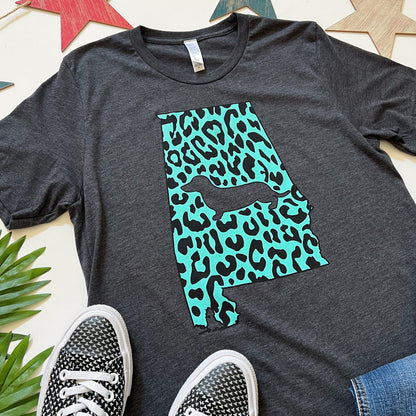 Alabama State Doxie Leopard Print Tee Shirt