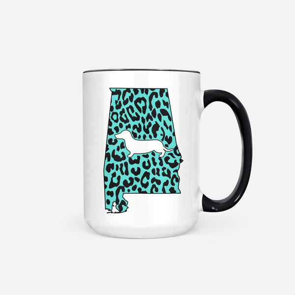 AD Alabama State Doxie Leopard Print Jumbo Mug