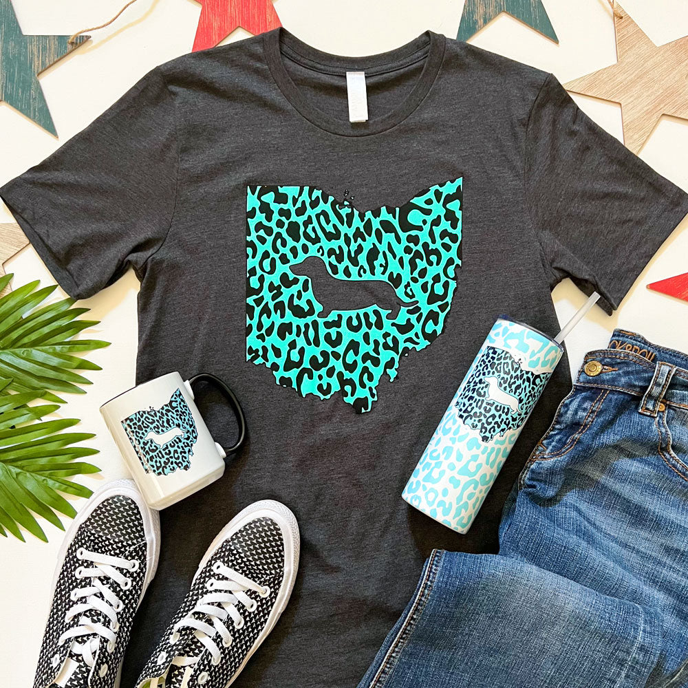 Ohio State Doxie Leopard Print Tee Shirt