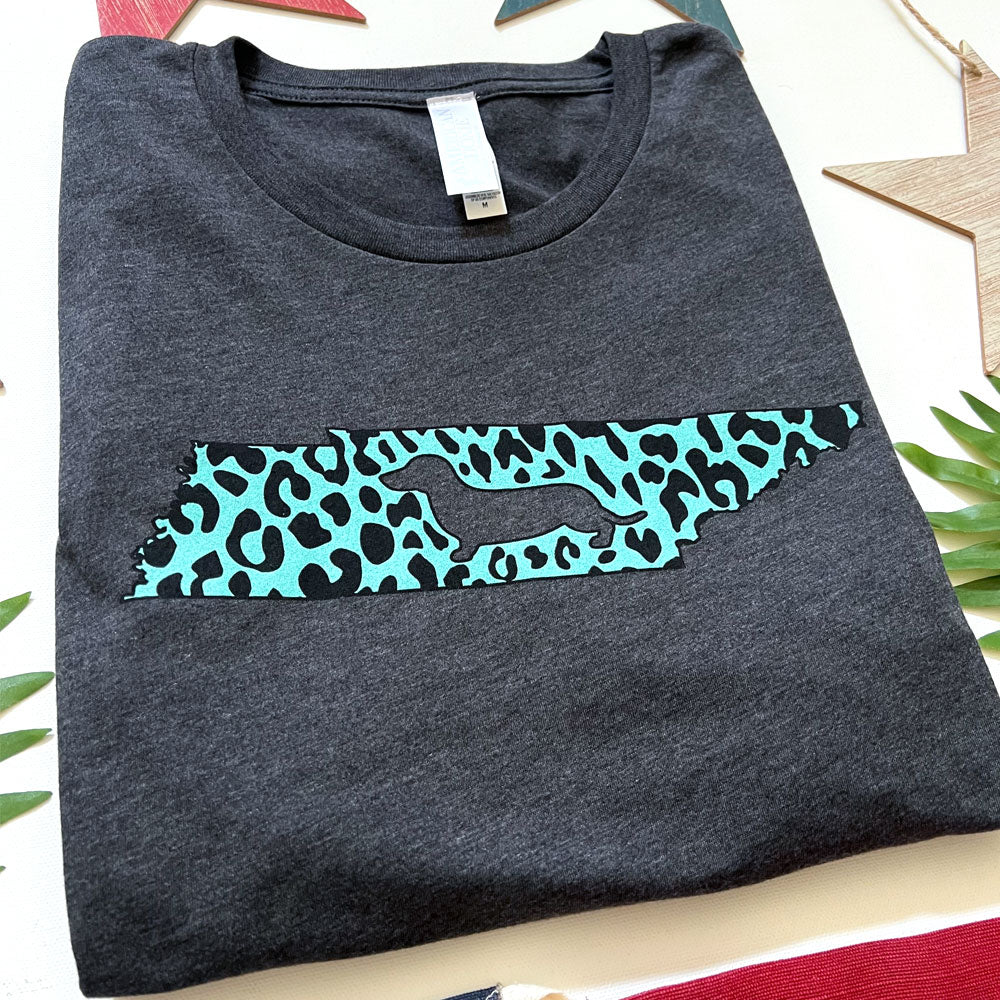 Tennessee State Doxie Leopard Print Tee Shirt
