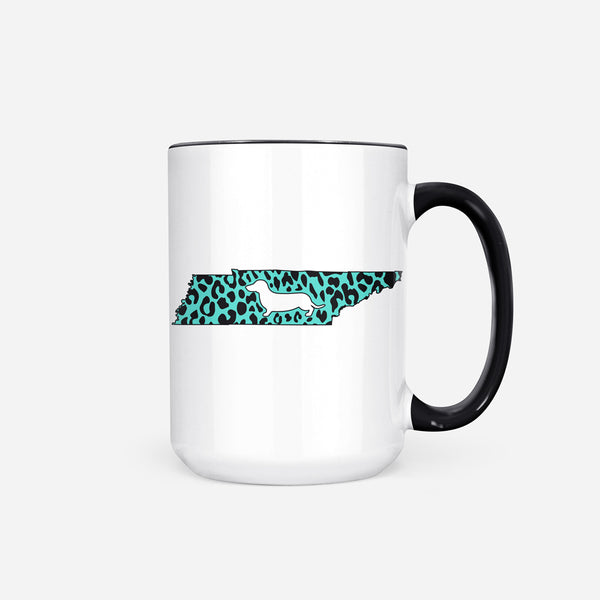 AD Tennessee State Doxie Leopard Print Jumbo Mug