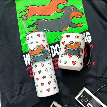 8-Bit Retro Wiener Dog Racing Game Jumbo Mug