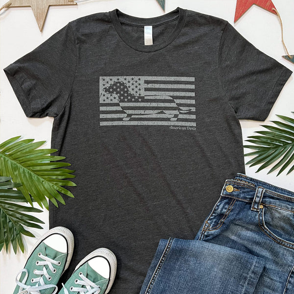 "NEW" American Doxie Flag Short Sleeve Tee Shirt