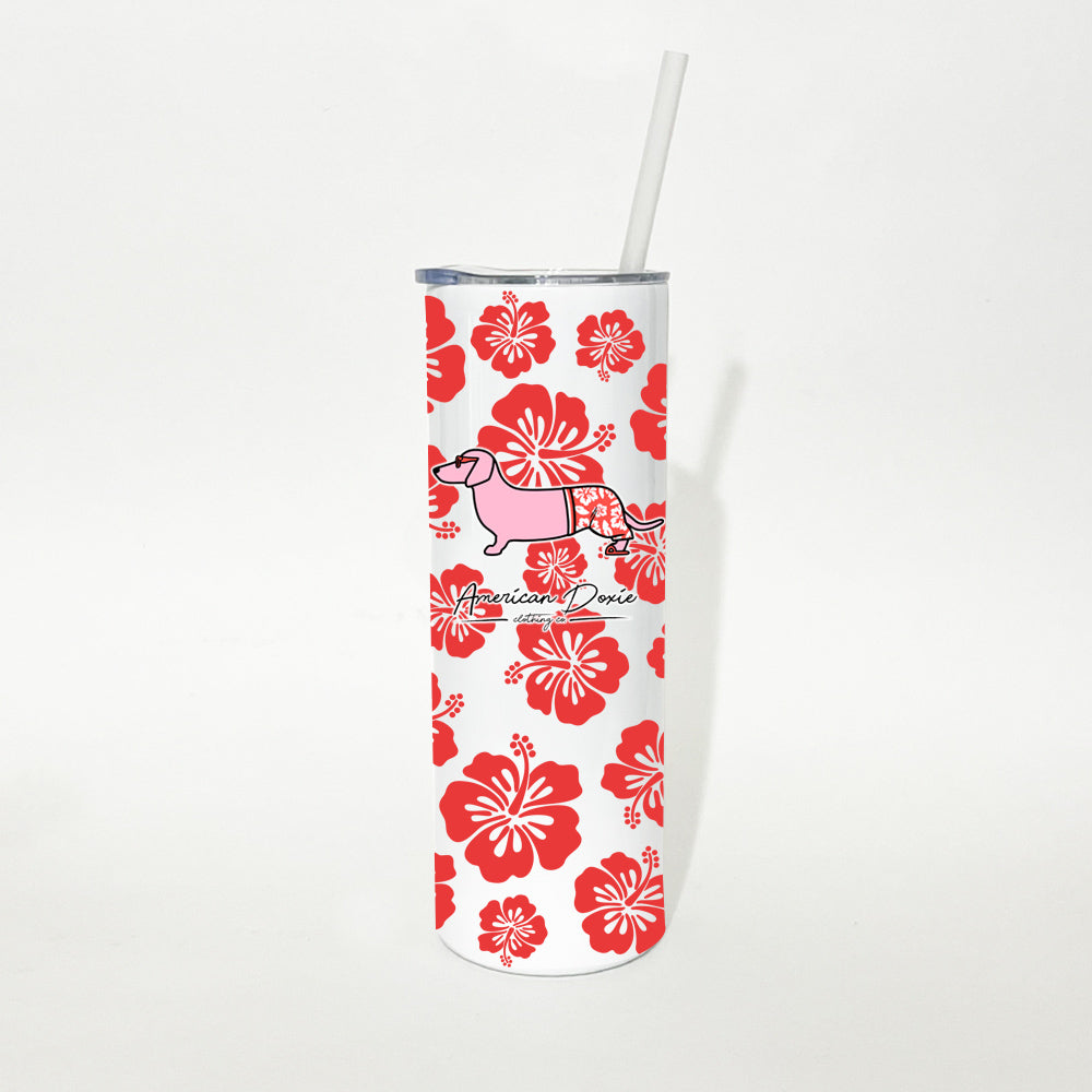 AD Doxie Hibiscus Logo 20oz Skinny Tumbler