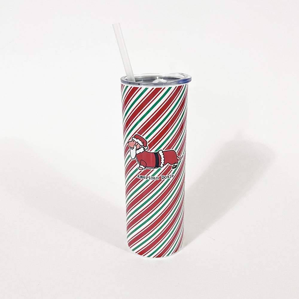 Doxie Mall Santa 20oz Skinny Tumbler