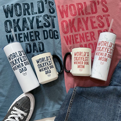 World's Okayest Doxie Mom V-Neck Short Sleeve T-Shirt