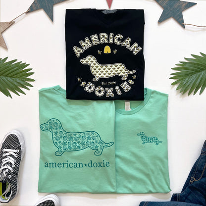 American Doxie Bee V-Neck Tee