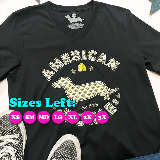 American Doxie Bee V-Neck Tee