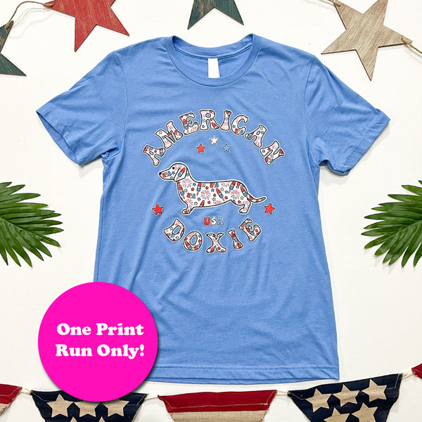 American Doxie 4th of July Short Sleeve Tee Shirt