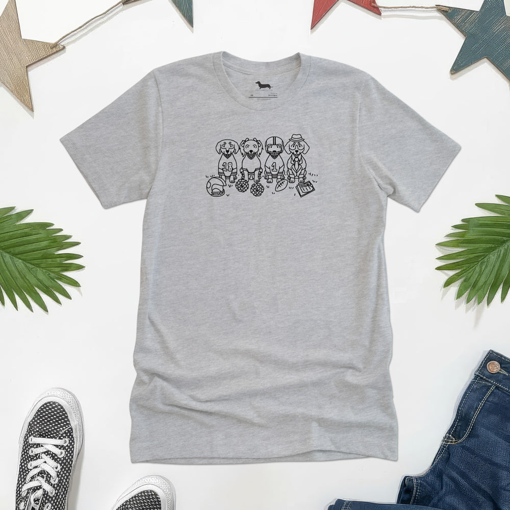 Doxie Football Crew Short Sleeve Tee Shirt