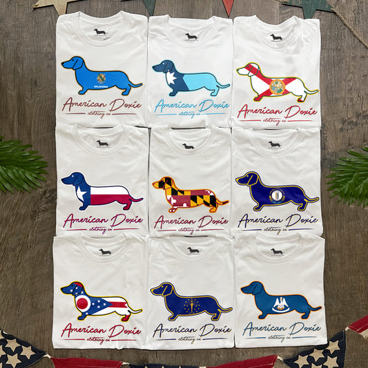 Signature Series Doxie State Flag Tee Shirt - Series II (Various States)