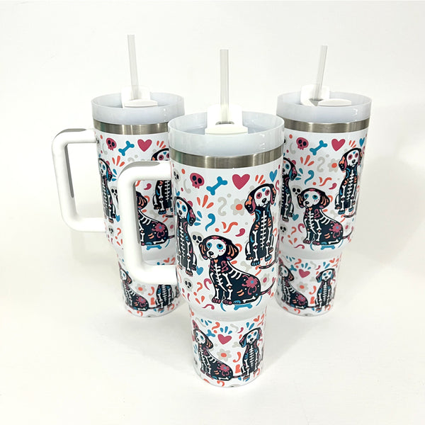 Doxie Sugar Skull 40oz Tumbler (Limited Run)