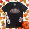 Doxie Sugar Skull Crew V-Neck Short Sleeve Tee