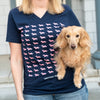 AD Signature Pink Logo Mural V-Neck Tee