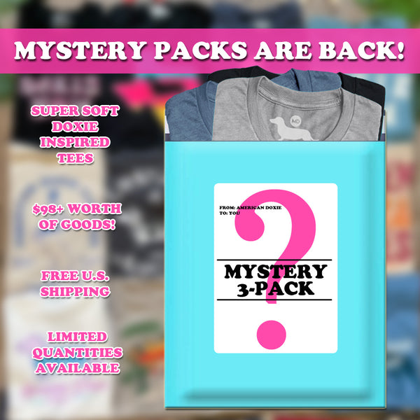"LIMITED STOCK" American Doxie Mystery 3-Pack T-Shirt Bundle (August 2025)