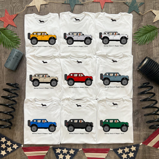 Doxie Off-Road Crew Wild Stallion Wagon Tee Shirt (Multiple 4x4 Colors)