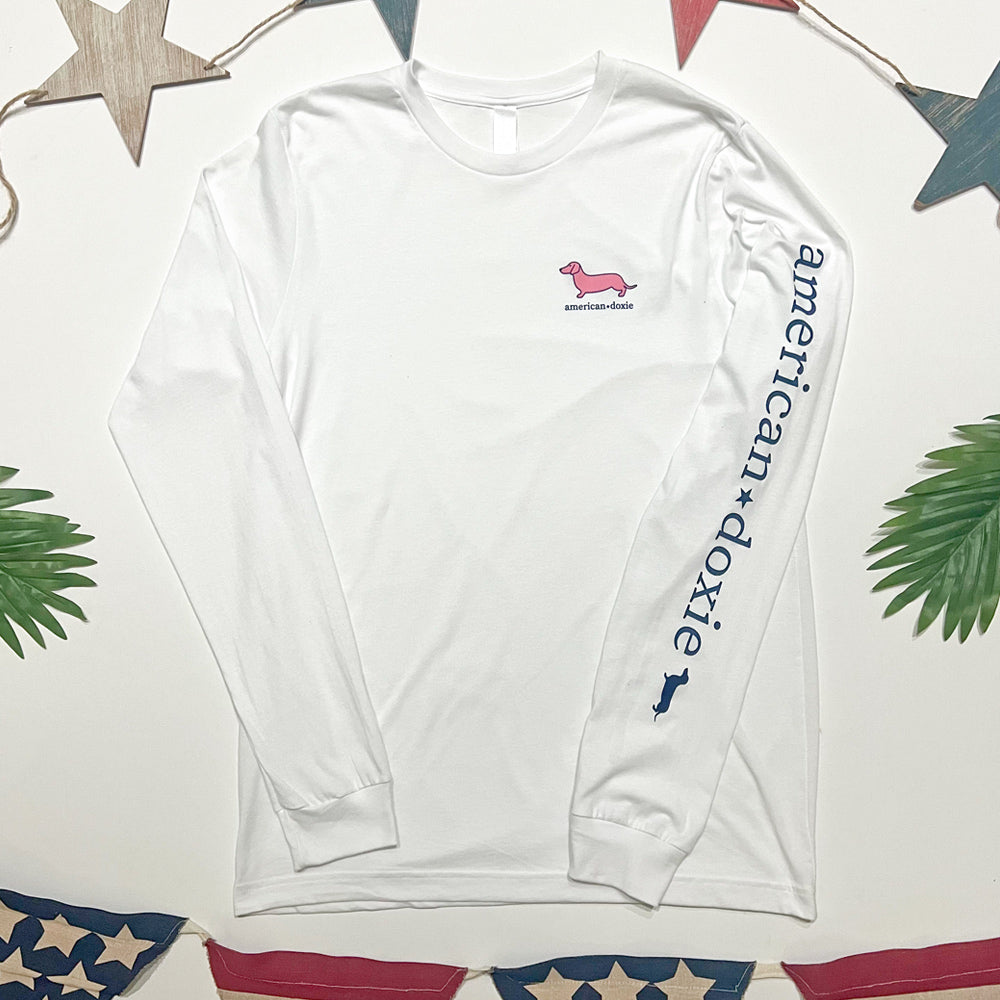 "NEW" AD Signature Pink Logo Classic Long Sleeve Tee