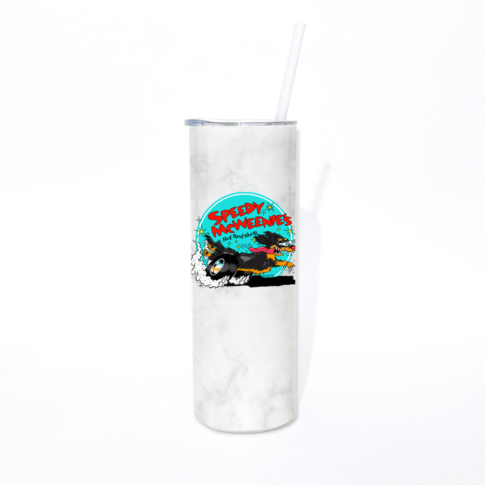 Speedy McWeenie's Hot Rod Shop 20oz Skinny Tumbler (Short Haired/Long Haired - Various Coats)