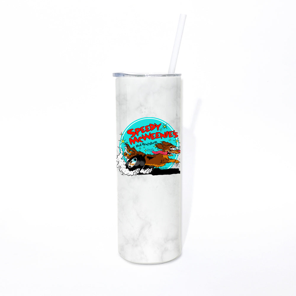Speedy McWeenie's Hot Rod Shop 20oz Skinny Tumbler (Short Haired/Long Haired - Various Coats)