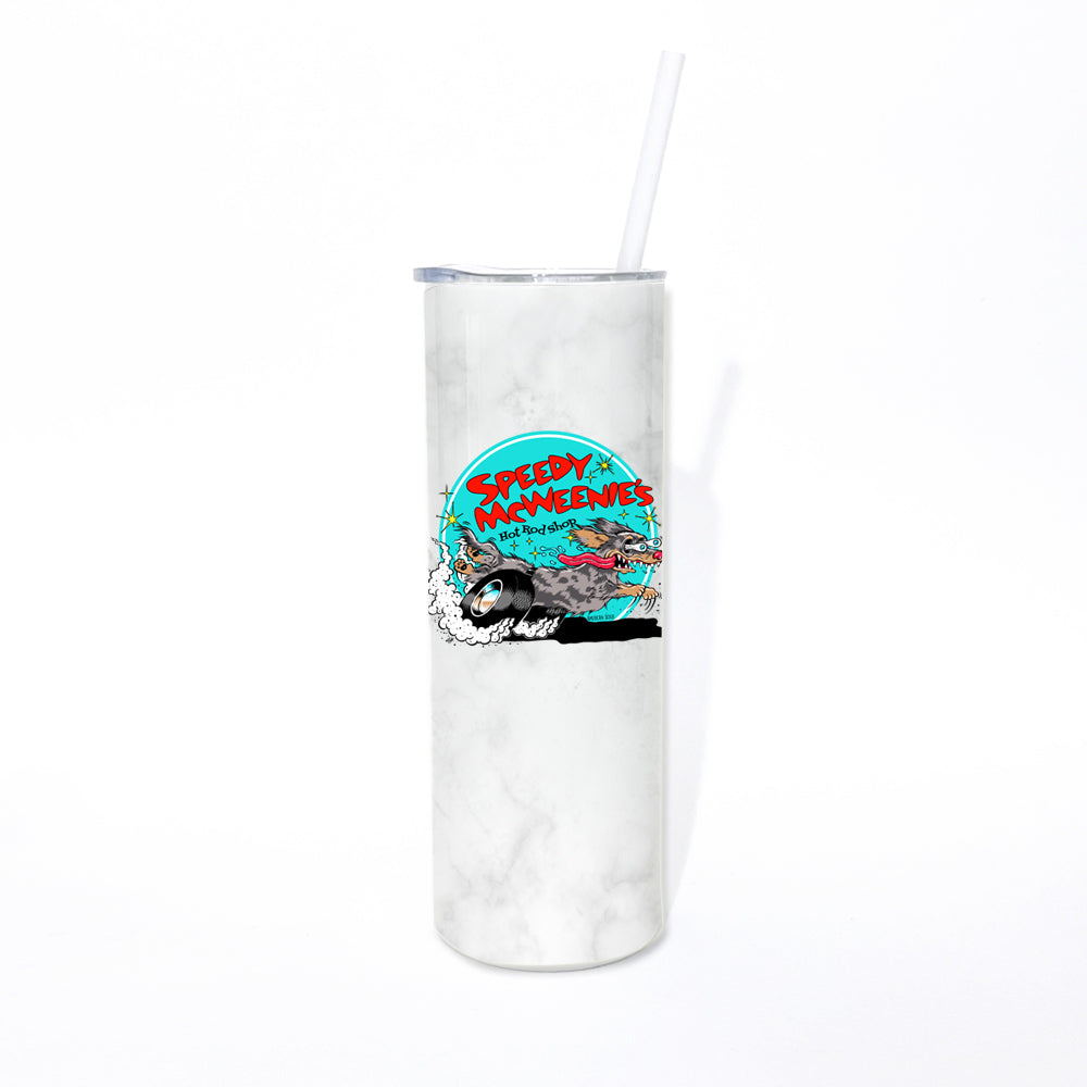 Speedy McWeenie's Hot Rod Shop 20oz Skinny Tumbler (Short Haired/Long Haired - Various Coats)