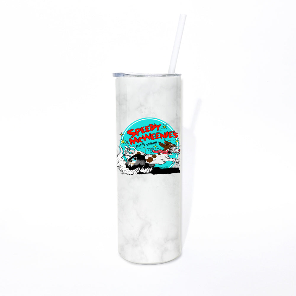Speedy McWeenie's Hot Rod Shop 20oz Skinny Tumbler (Short Haired/Long Haired - Various Coats)