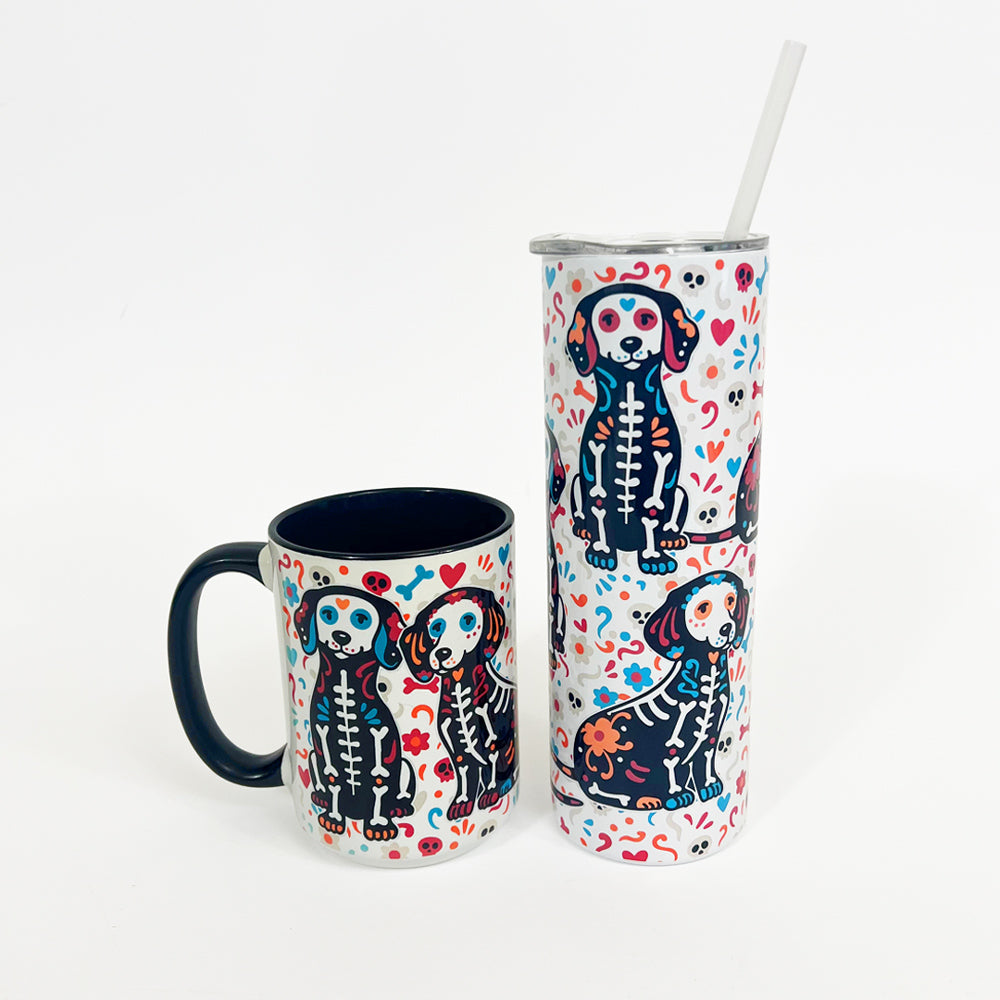Doxie Sugar Skull Crew 20oz Skinny Tumbler