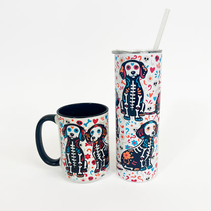 Doxie Sugar Skull Crew 20oz Skinny Tumbler