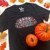 Doxie Sugar Skull Crew V-Neck Short Sleeve Tee
