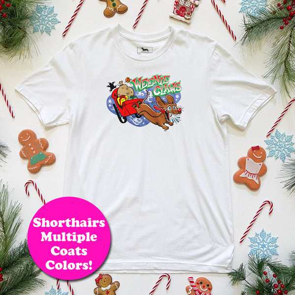Weenie Claws Sleigh Ride Tee Shirt (Short Haired - Various Coats)
